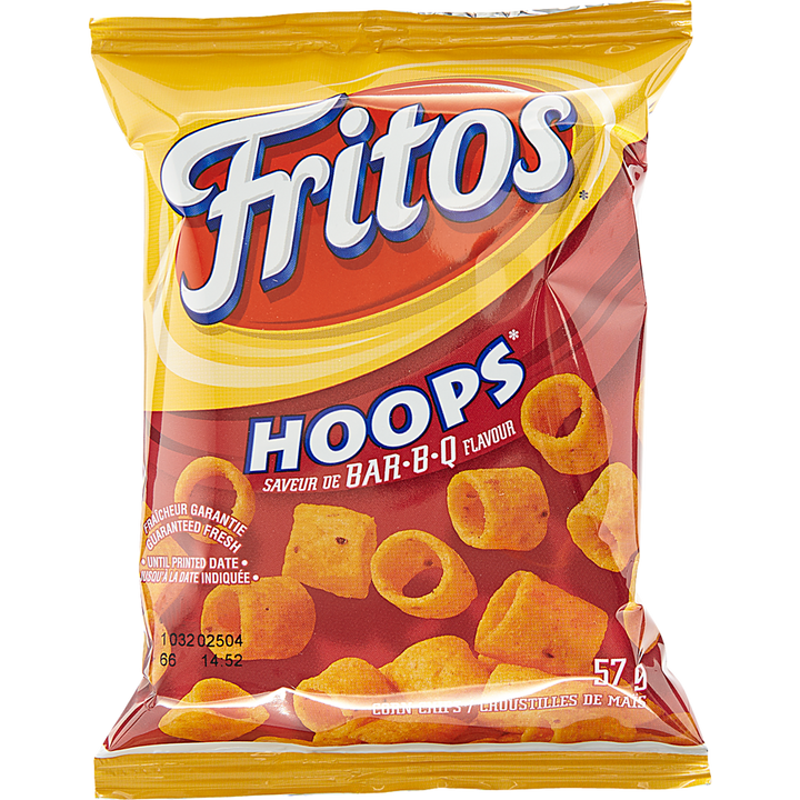 Fritos - Hoops, Barbecue, Vending Chips - Case - 40 x 57 g - Canadian Distribution