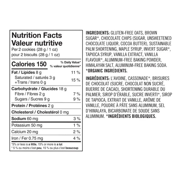 Chocolate Chip Cookies - 48 × 25 g - Allergy Smart - Canadian Distribution - Ships Free Within Canada on Orders Above CAD $199