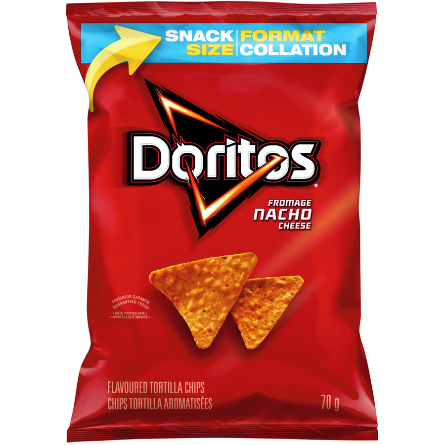 Doritos - Nacho Cheese, Vending Chips - Case - 32 x 70 g - Canadian Distribution