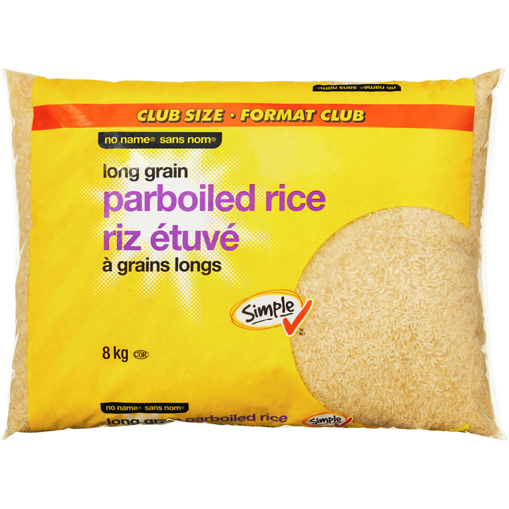 No Name - Long Grain Parboiled Rice Club Size - 8 kg - Canadian Distribution