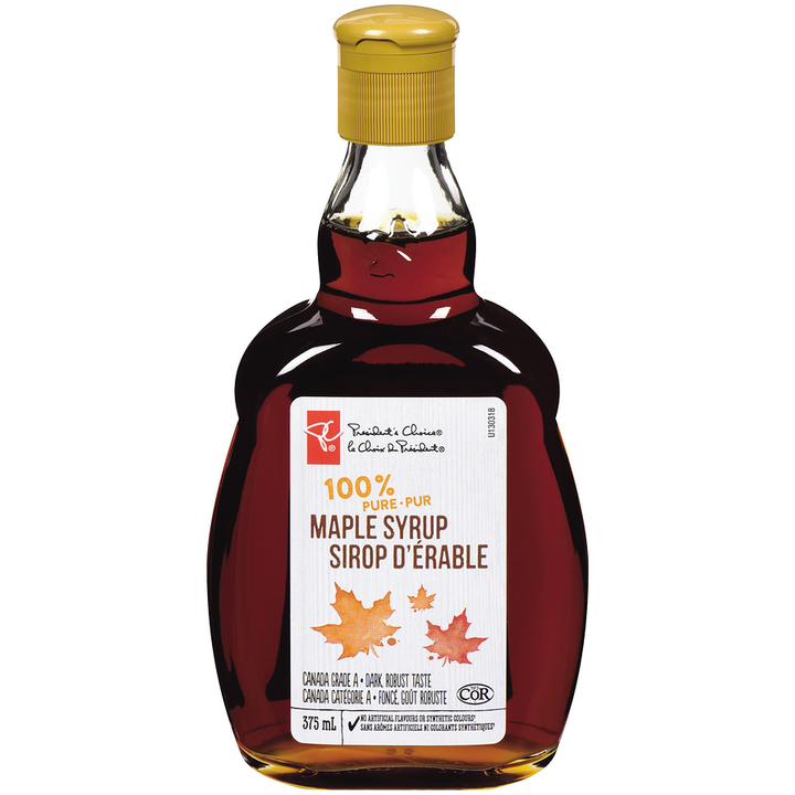 President's Choice - 100% Pure Maple Syrup (Dark) - 375 mL - Canadian Distribution