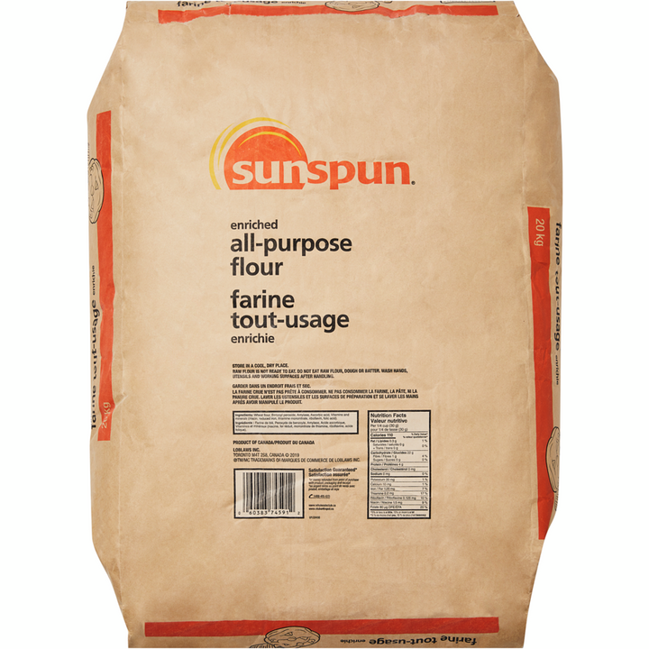 Sunspun - Enriched All-Purpose Flour - 20 kg - Canadian Distribution