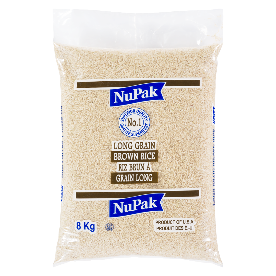 Nupak - Long Grain Brown Rice - 8 kg - Canadian Distribution