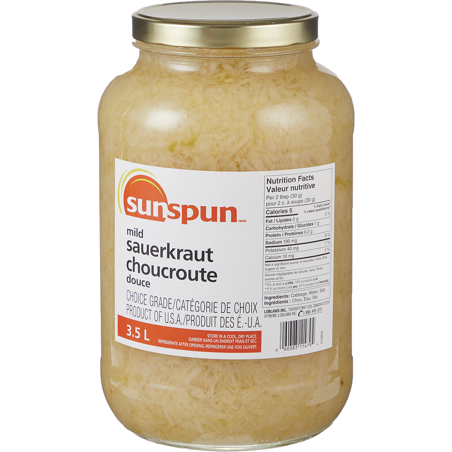 Sunspun - Mild Sauerkraut - 3.5 L - Canadian Distribution