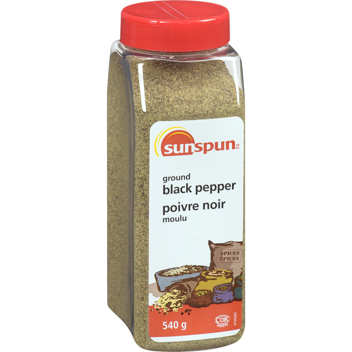 Sunspun - Ground Black Pepper - 540 g - Canadian Distribution