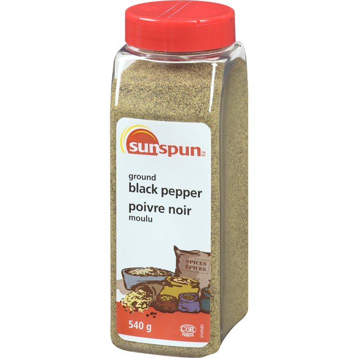 Sunspun - Ground Black Pepper - 540 g - Canadian Distribution