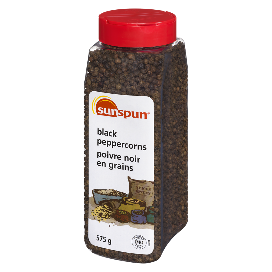 Sunspun - Black Peppercorns - 575 g - Canadian Distribution