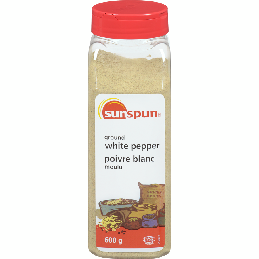 Sunspun - Ground White Pepper - 600 g - Canadian Distribution