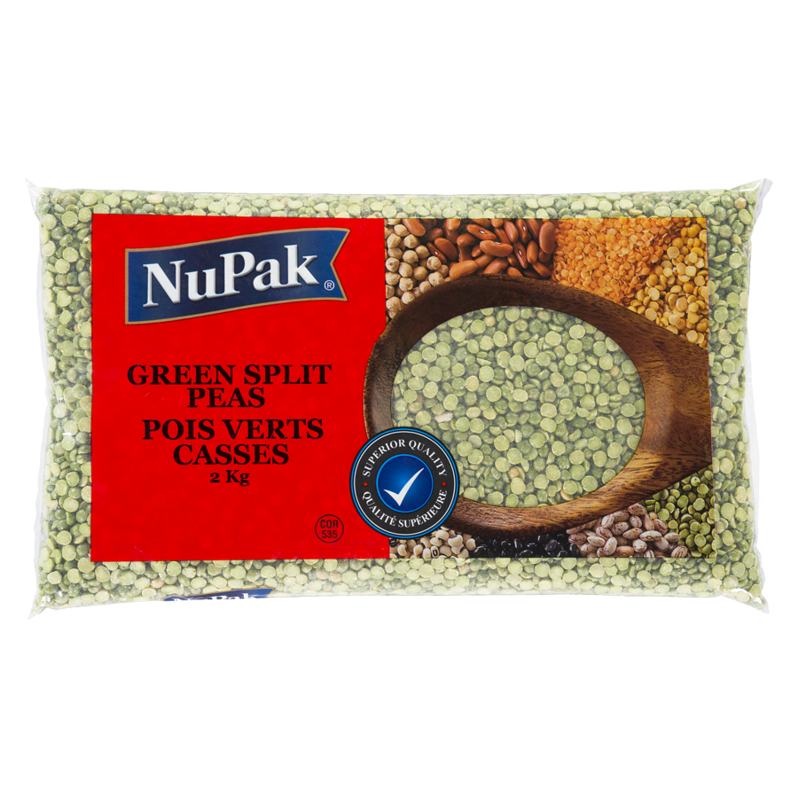 Nupak - Green Split Peas - 2 kg - Canadian Distribution