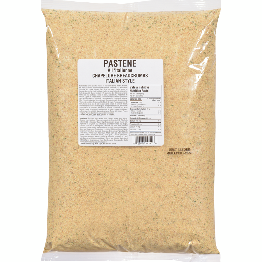 Pastene - Italian Flavoured Bread Crumbs - 3 kg - Canadian Distribution