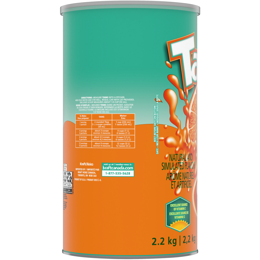 Tang's - Orange Drink Mix - 2 kg - Canadian Distribution