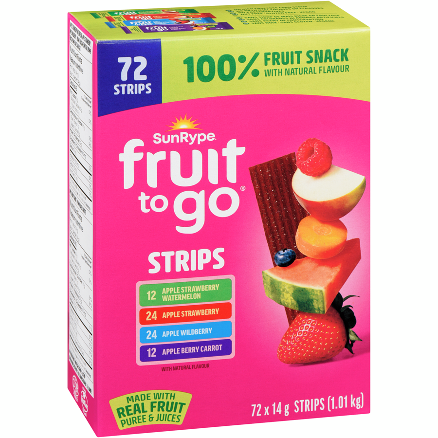 Sunrype - Fruit To Go 100% Fruit and Veggie Snack Pack - Case - 72 x 14 g - Canadian Distribution