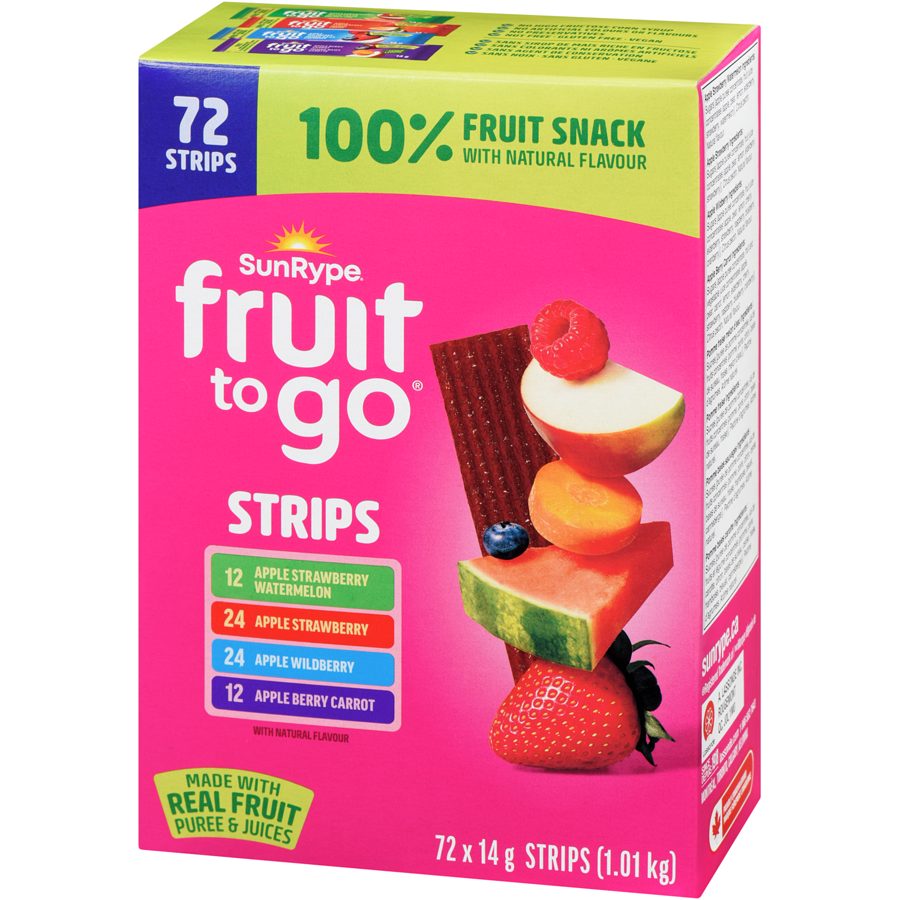 Sunrype - Fruit To Go 100% Fruit and Veggie Snack Pack - Case - 72 x 14 g - Canadian Distribution