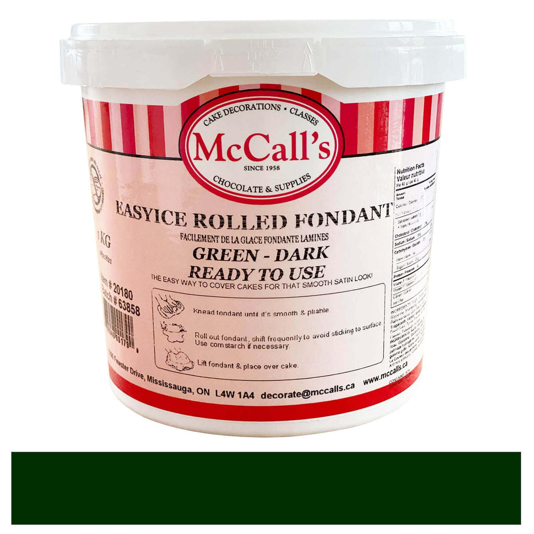 EasyIce Dark Green Rolled Fondant | 1 x 1 kg | Baking Mixes and Ingredients | Canadian Distribution