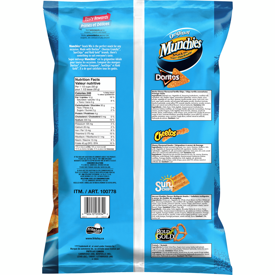 Munchies - Snacks, Snack Mix Original - 1100 g - Canadian Distribution