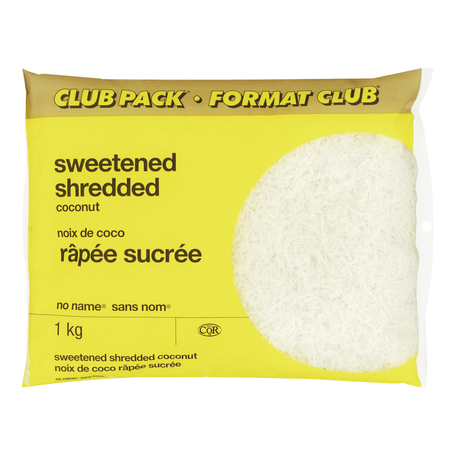 No Name - Sweetened Shredded Coconut, Club Size - 1 kg - Canadian Distribution