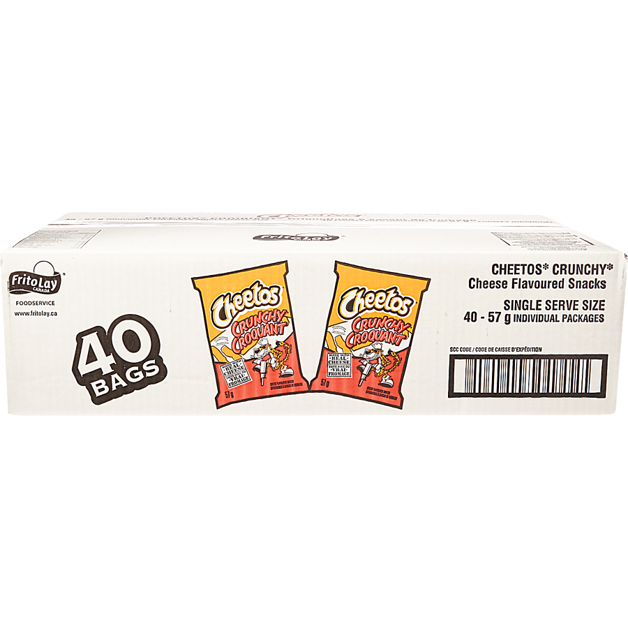 Cheetos - Crunchy Snacks, Vending Chips - Case - 40 x 57 g - Canadian Distribution