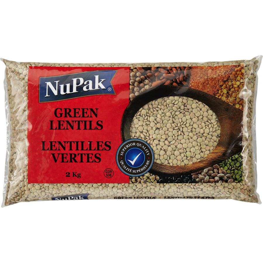 Nupak - Green Lentils - 2 kg - Canadian Distribution