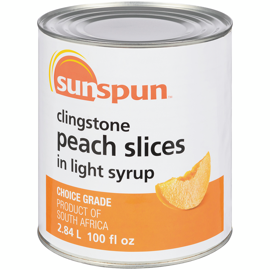 Sunspun - Clingstone Peach Slices in Light Syrup - 2.84 L - Canadian Distribution