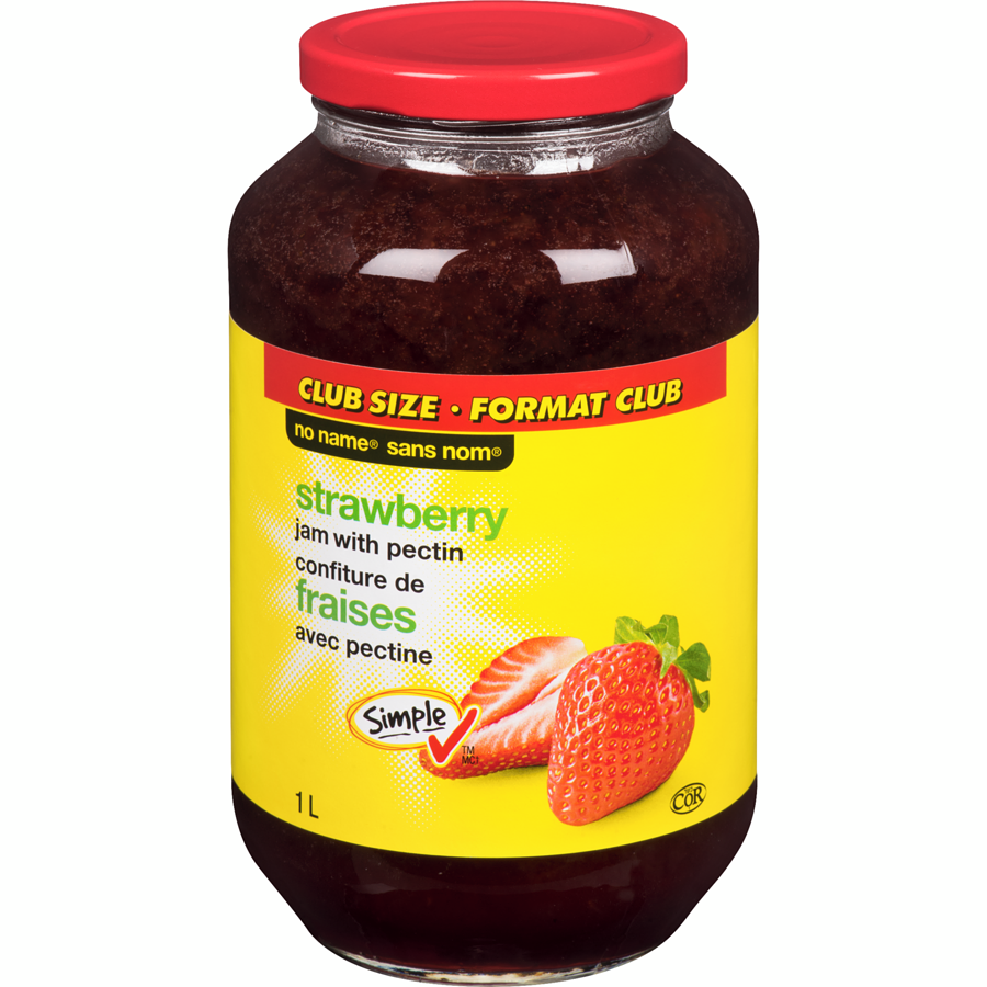 No Name - Strawberry Jam with Pectin - 1 L - Canadian Distribution