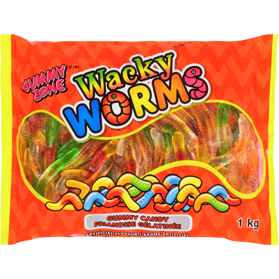 Gummy Zone - Two-Headed Gummi Worms - 1 kg - Canadian Distribution