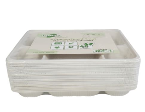 Eco-Craze - Corn Starch - Rectangular Cont./Thali - 6 Comp