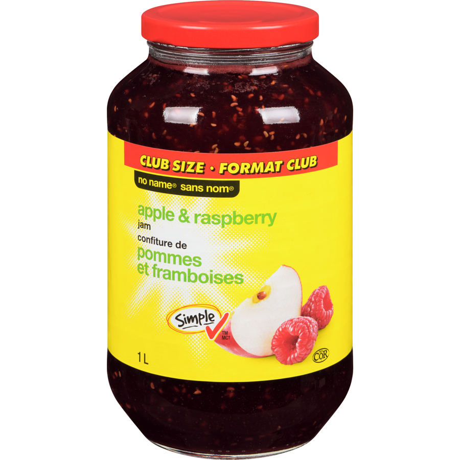 No Name - Apple & Raspberry Jam, Club Size - 1 L - Canadian Distribution