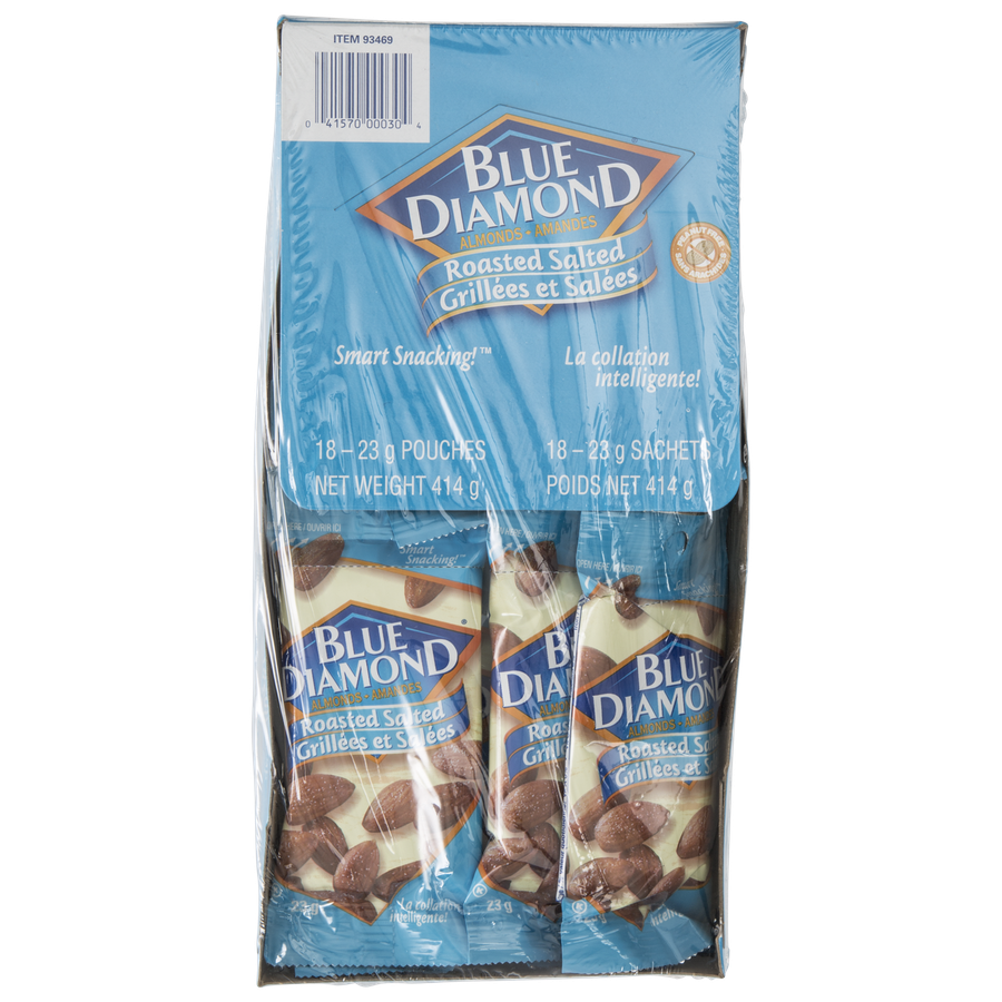 Blue Diamond - Almonds, Lightly Salted - Case - 18 x 23 g - Canadian Distribution