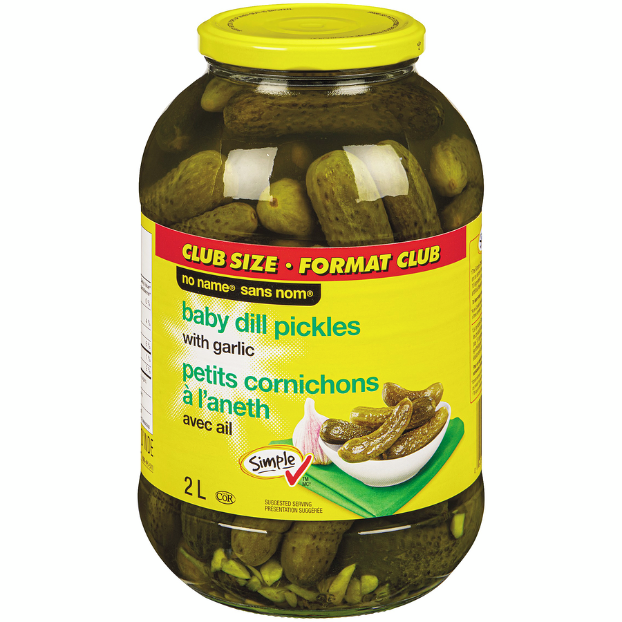 No Name - Baby Dill Pickles With Garlic Club Size - 2 L - Canadian Distribution