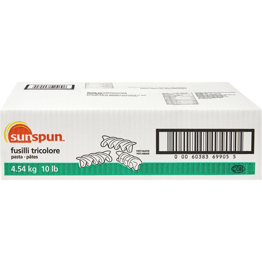 Sunspun - Fusilli Tricolour Pasta - 4.54 kg - Canadian Distribution