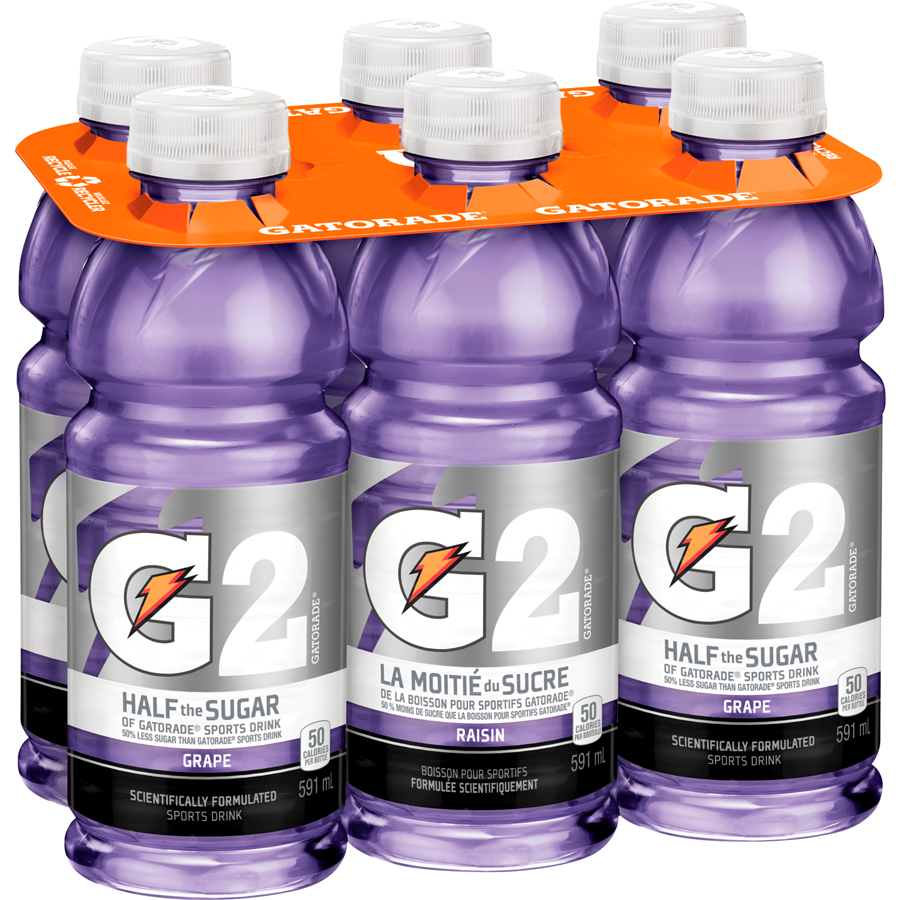 Gatorade - G2, Grape - Case - 6 x 591 ml - Canadian Distribution