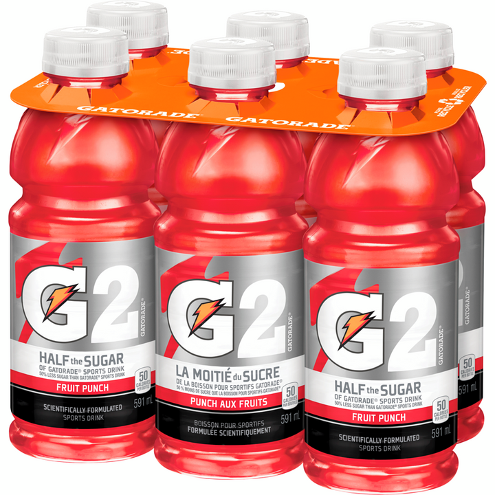 Gatorade - G2, Fruit Punch - Case - 6 x 591 ml - Canadian Distribution