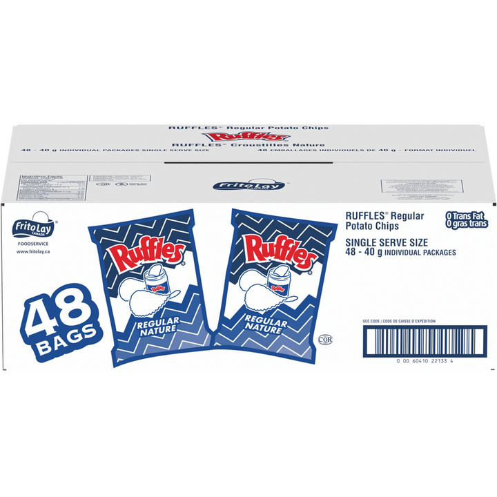 Ruffles - Potato Chips, Regular, Vending Chips - Case - 48 x 40 g - Canadian Distribution