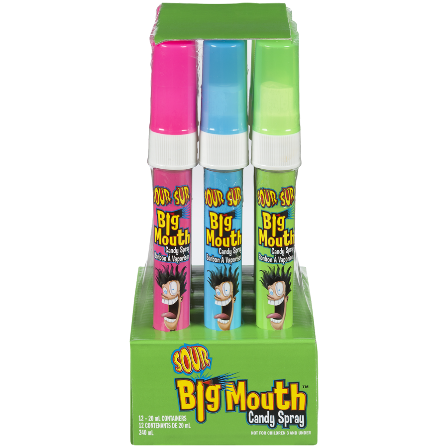 Big Mouth - Candy Spray, Sour - Case - 12 x 23 g - Canadian Distribution