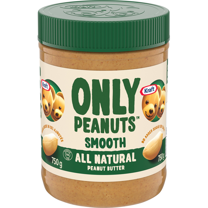 Kraft - Only Peanuts All Natural Smooth Peanut Butter - 750 g - Canadian Distribution