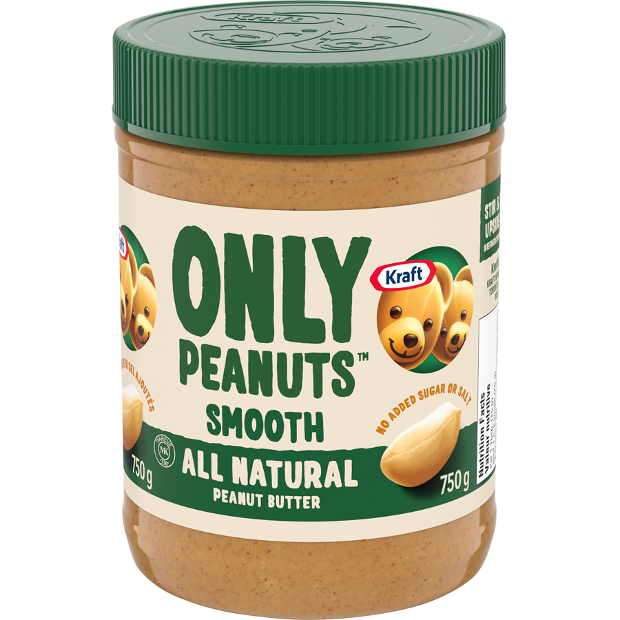 Kraft - Only Peanuts All Natural Smooth Peanut Butter - 750 g - Canadian Distribution