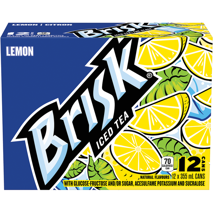 Brisk - Lemon Iced Tea - Case - 12 x 355 ml - Canadian Distribution