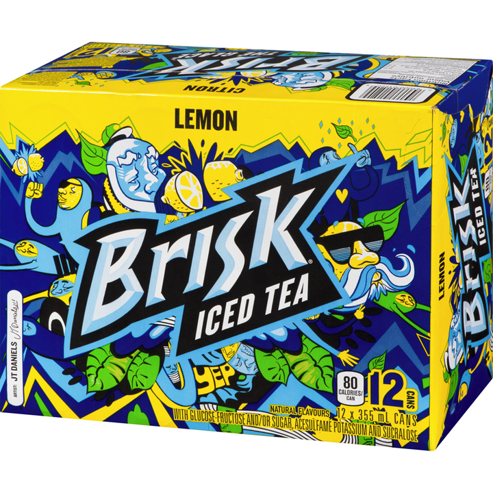 Brisk - Lemon Iced Tea - Case - 12 x 355 ml - Canadian Distribution