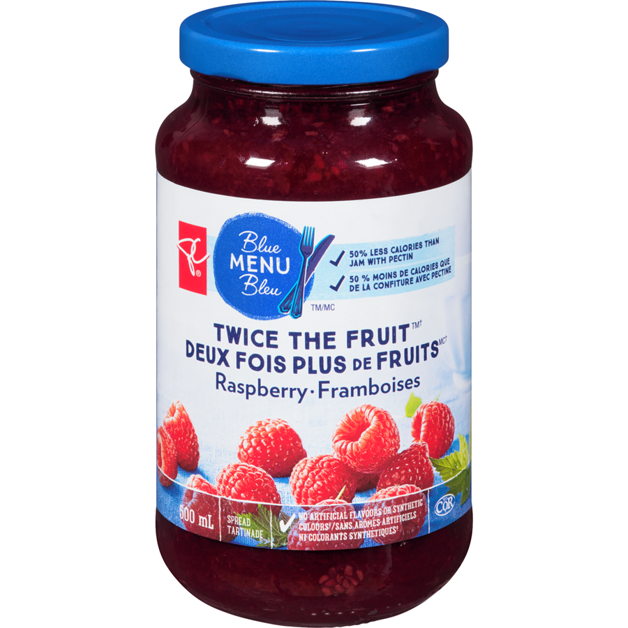 PC Blue Menu - Twice The Fruit Raspberry Spread - 500 mL - Canadian Distribution