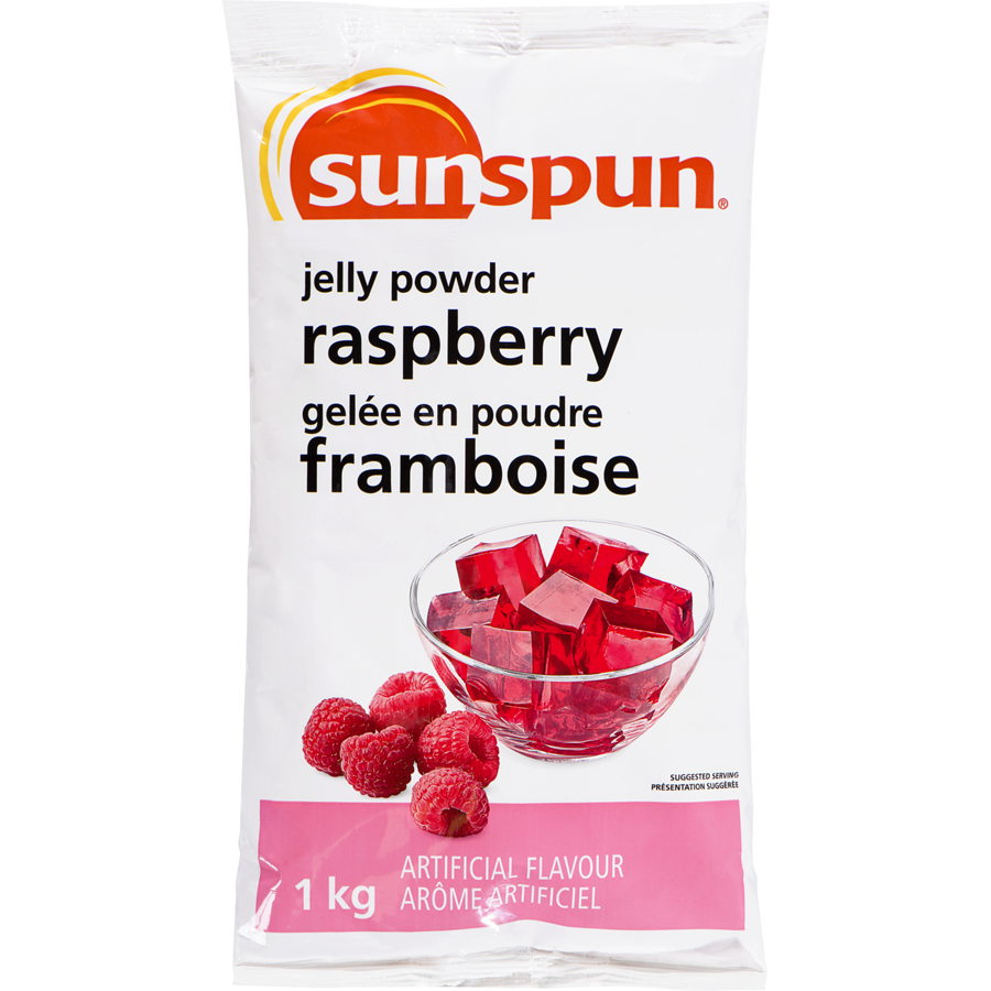 Sunspun - Raspberry Jelly Powder - 1 kg - Canadian Distribution