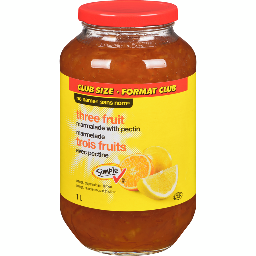 No Name - Three-Fruit Marmalade with Pectin, Club Size - 1 L - Canadian Distribution