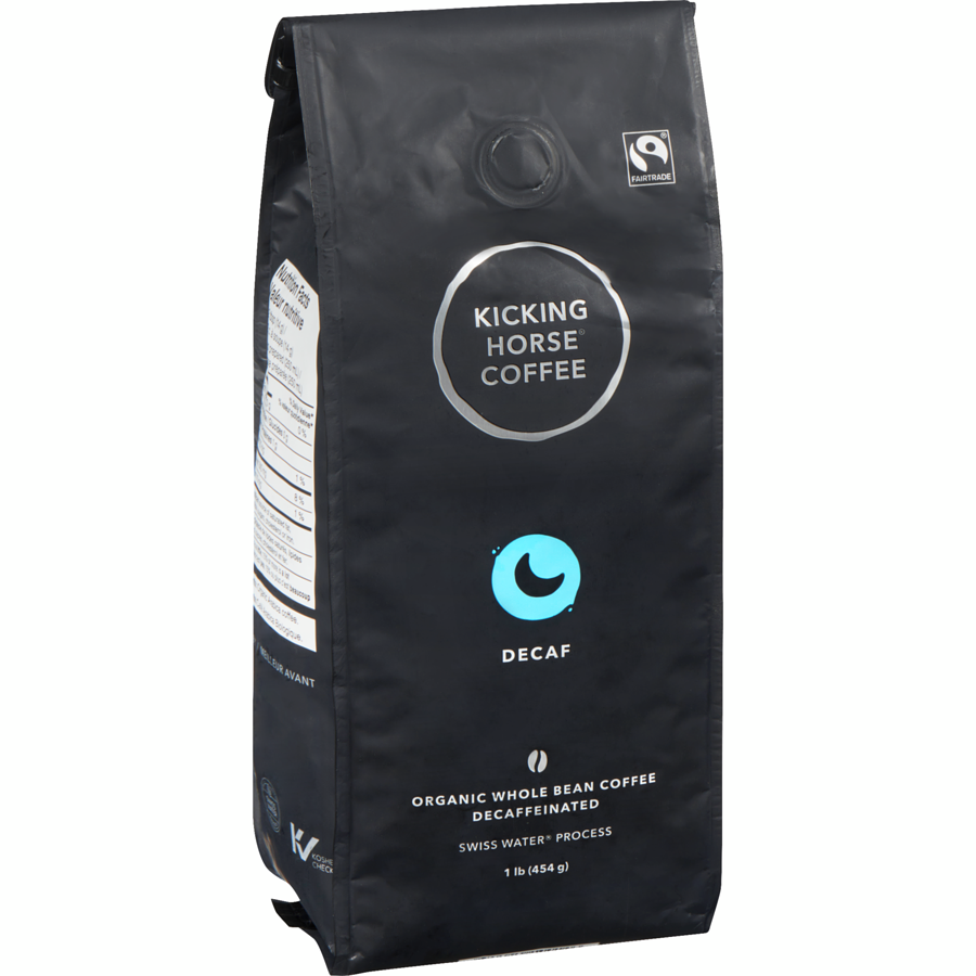 Kicking Horse - Organic Fairtrade Dark Roast Whole Bean Coffee, Decaf - 454 g - Canadian Distribution