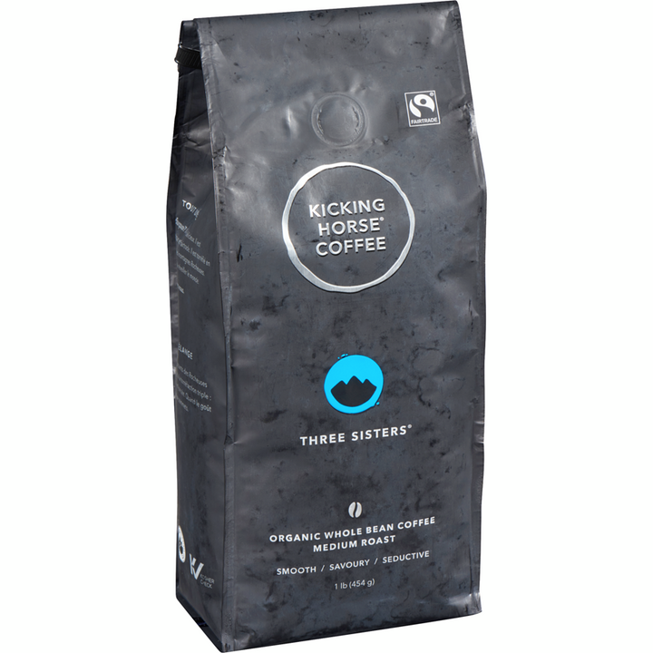 Kicking Horse - Organic Fairtrade Medium Roast Whole Bean Coffee, Three Sisters - 454 g - Canadian Distribution