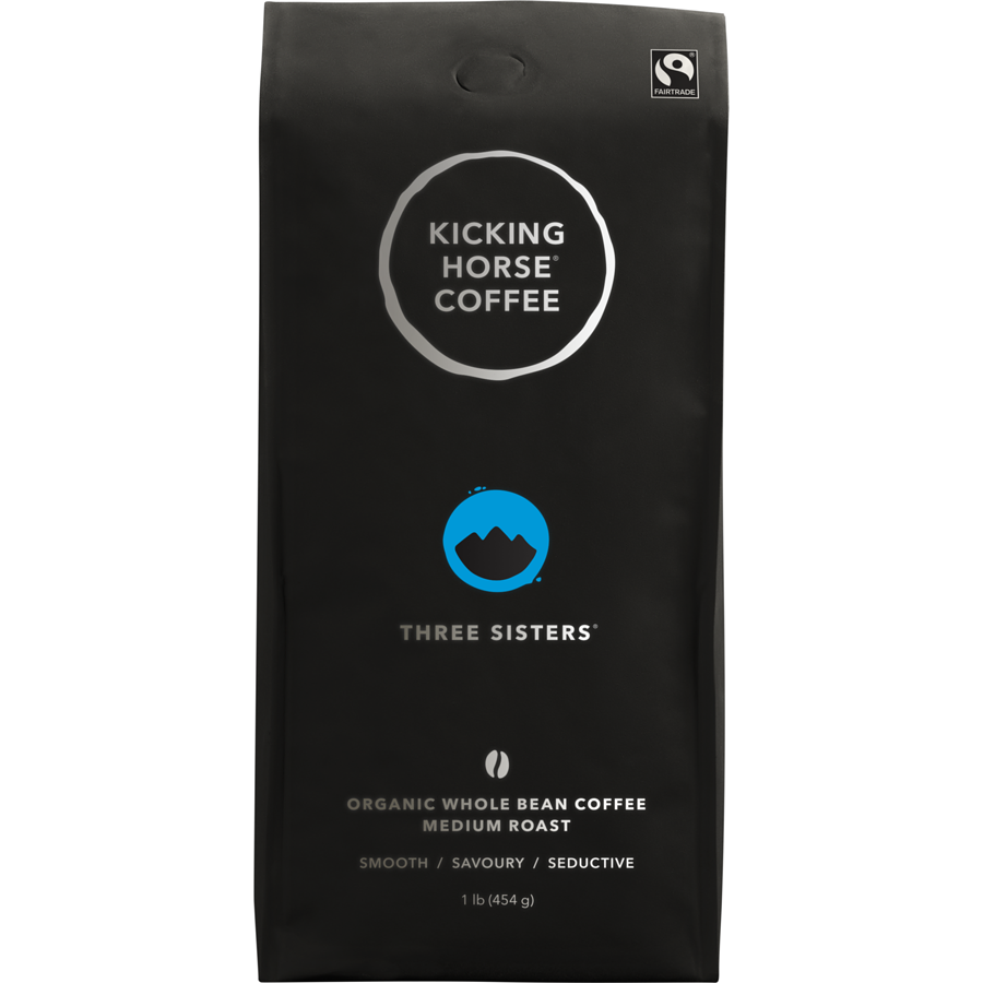 Kicking Horse - Organic Fairtrade Medium Roast Whole Bean Coffee, Three Sisters - 454 g - Canadian Distribution