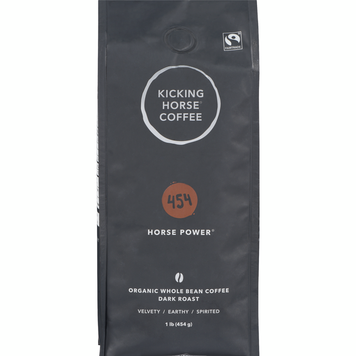 Kicking Horse - Organic Fairtrade Dark Roast Whole Bean Coffee, 454 Horse Power - 454 g - Canadian Distribution