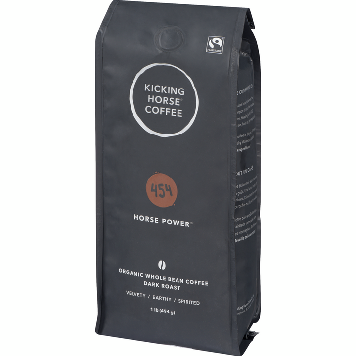 Kicking Horse - Organic Fairtrade Dark Roast Whole Bean Coffee, 454 Horse Power - 454 g - Canadian Distribution