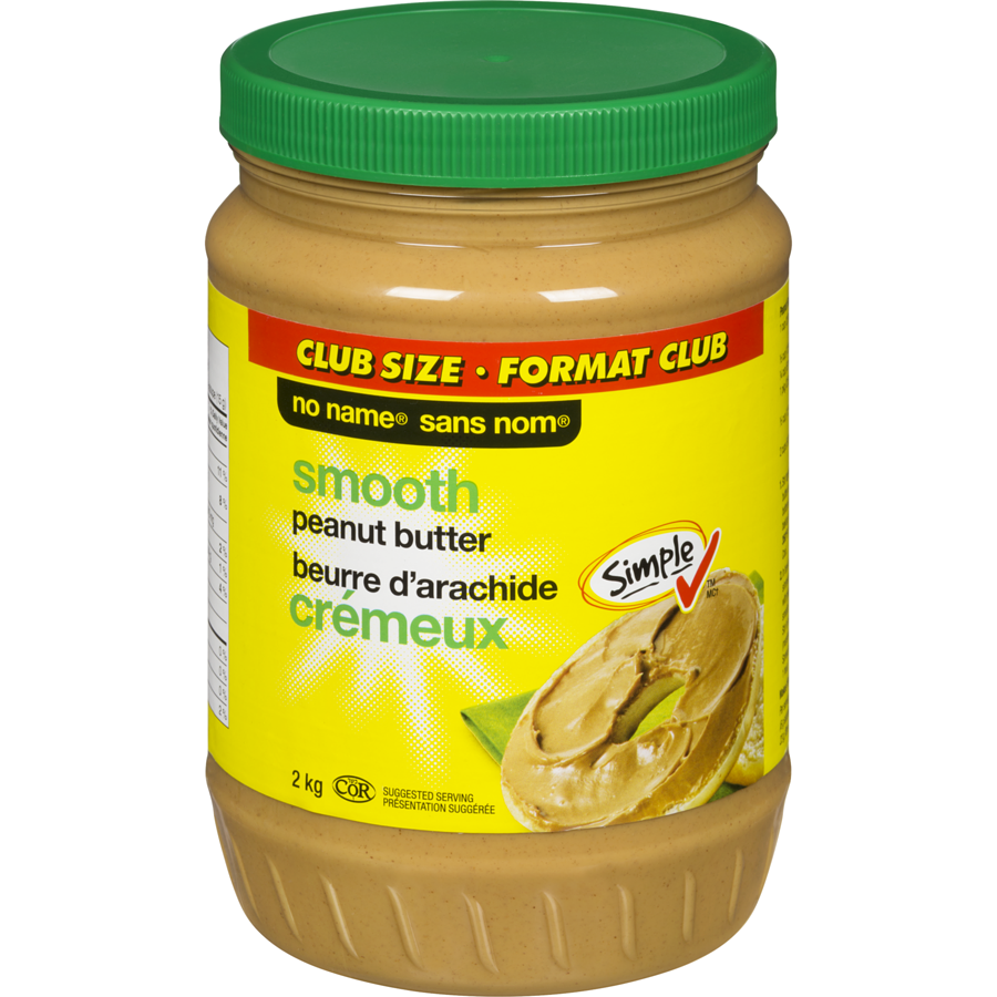 No Name - Smooth Peanut Butter, Club Size - 2 kg - Canadian Distribution