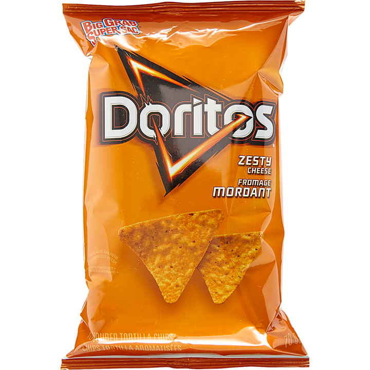 Doritos - Zesty Cheese, Vending Chips - Case - 32 x 70 g - Canadian Distribution