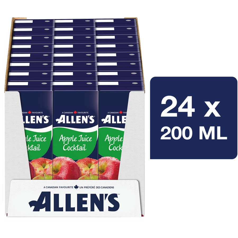 Allen's - Apple Juice Cocktail - Case - 24 x 200 ml - Canadian Distribution