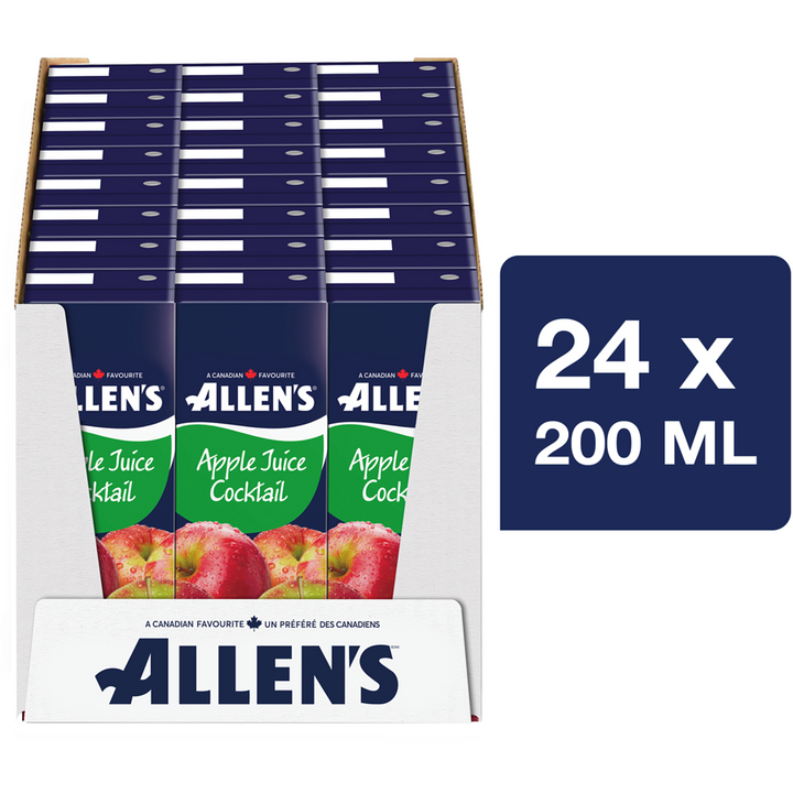 Allen's - Apple Juice Cocktail - Case - 24 x 200 ml - Canadian Distribution